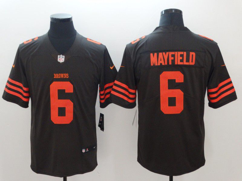 Men Cleveland Browns 6 Mayfield Brown Nike Vapor Untouchable Limited Playe NFL Jerseys1